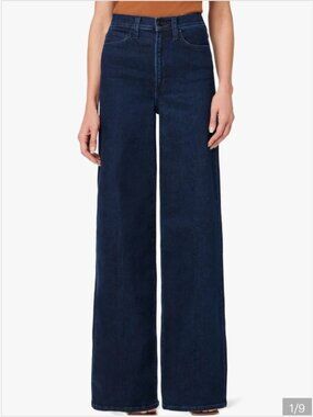 Joe's Jeans Wide Leg Full Length Dark Blue Jeans
